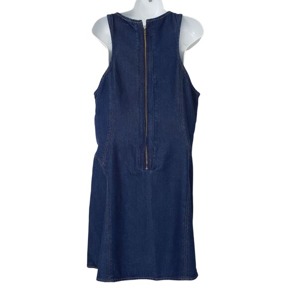 RE/DONE Zip Back lyocell Dress Mini Womens Split Front Large Denim Western - Picture 4 of 12